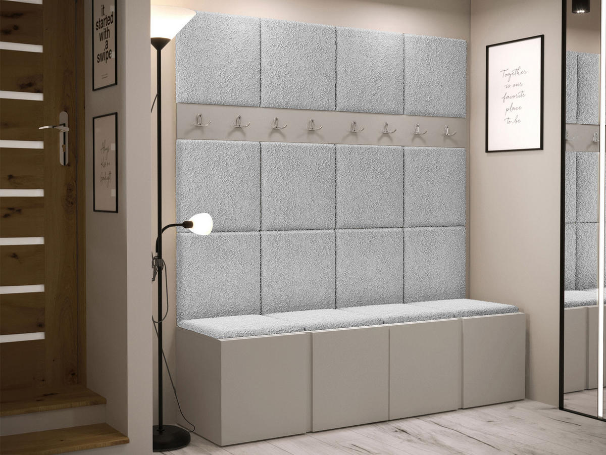 GARDEROBEN-SET Orion V - Kaschmir/Hellgrau, Holzwerkstoff/Kunststoff (168/186/46cm) - MIRJAN24