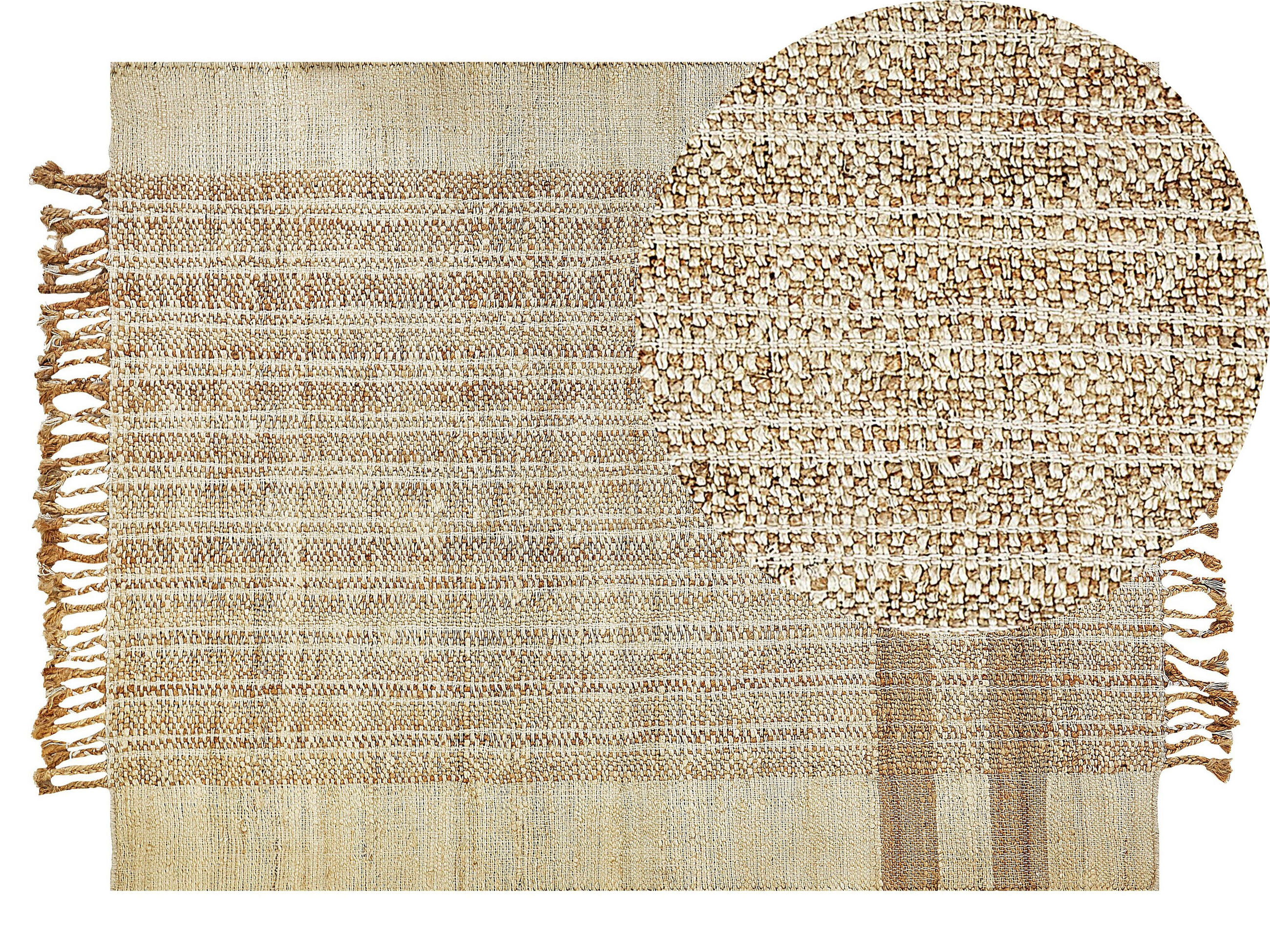 TEPPICH geflochten Ortaoba 200/140 cm - Beige, Naturmaterialien (140/200cm) - Beliani