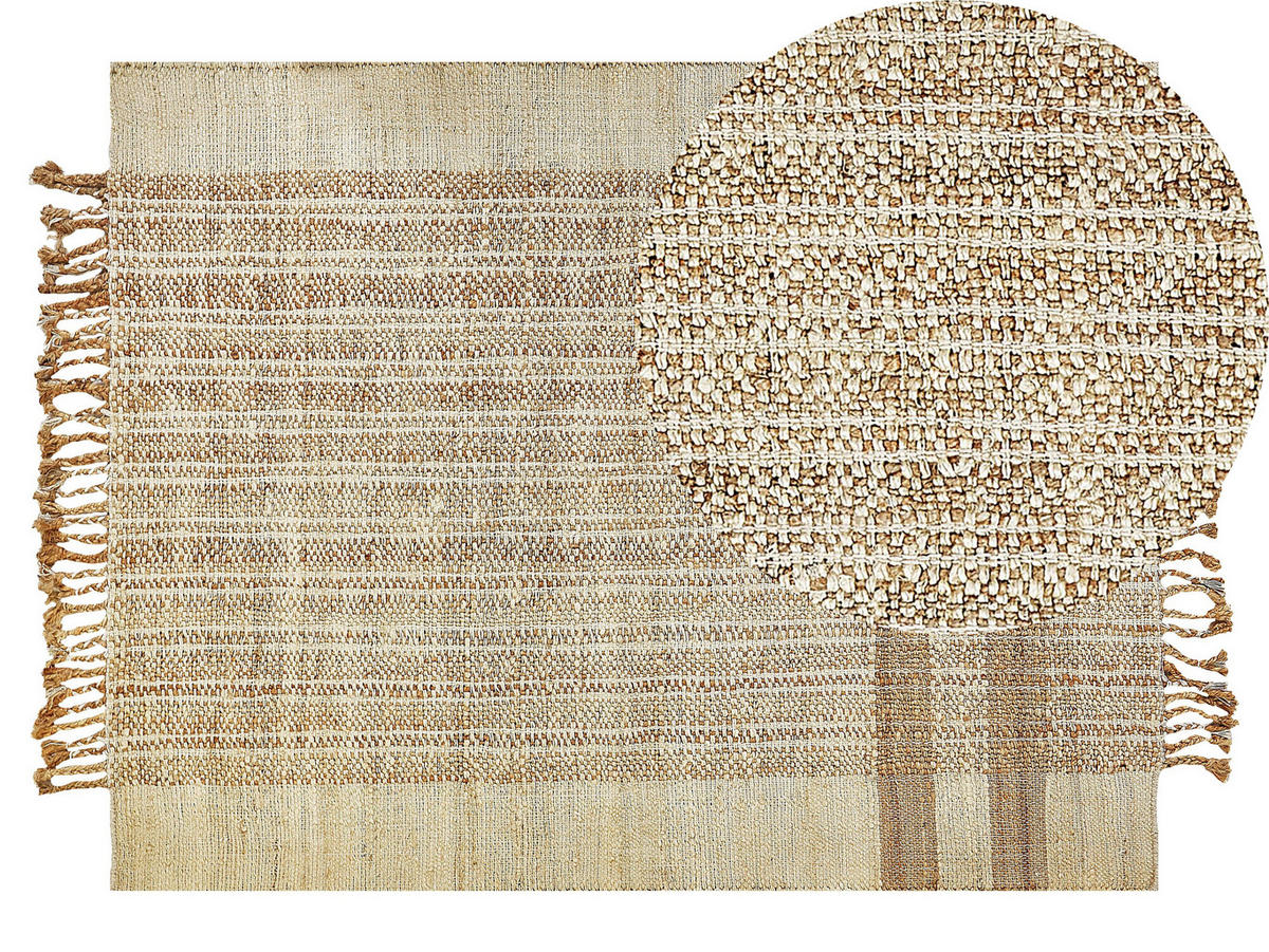 TEPPICH geflochten Ortaoba 200/140 cm - Beige, Naturmaterialen (140/200cm) - Beliani