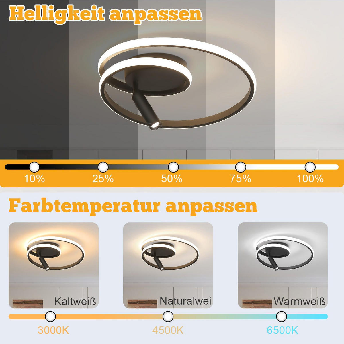 LED-DECKENLEUCHTE Lynton 40/40/12.5cm - Schwarz, Metall (40/40/12.5cm) - Nettlife