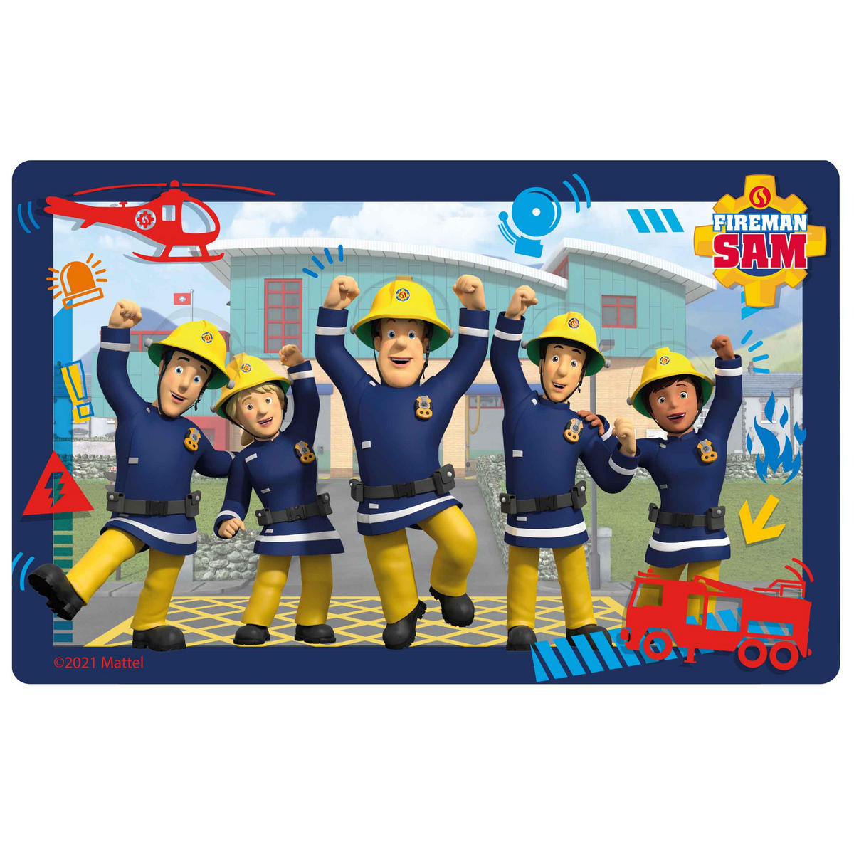 BROTDOSE Feuerwehrmann Sam Team Rot 17,5 x 12,8 x 6,9 cm - Rot, Kunststoff (17.5/6.9/12.8cm) - Chiemsee