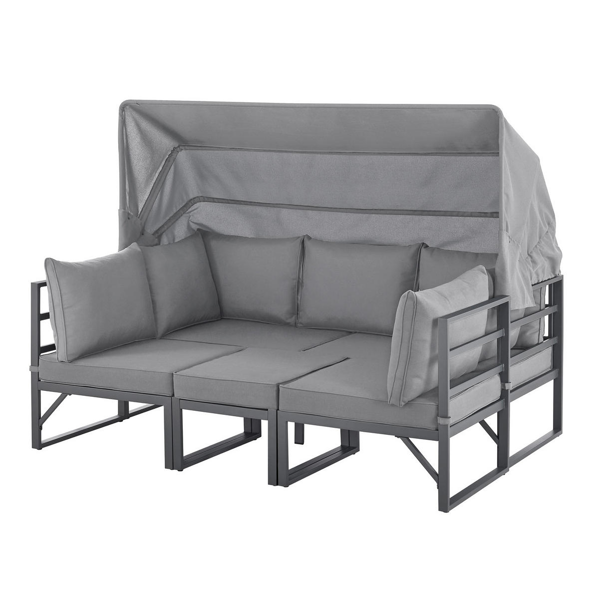 GARTENLOUNGE Maui Hellgrau - Hellgrau, Metall - SVITA
