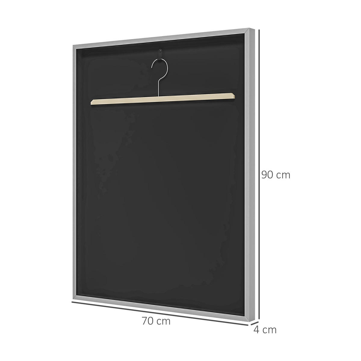 TRIKOTRAHMEN DE-15506 70/90 cm, UV-Schutz Aluminium - Silberfarben, Metall (90/4/70cm) - ComfortXL