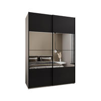 SCHWEBETÜRENSCHRANK 245,5/180/64 2-türig - Schwarz/Weiß, Holz/Metall (180/245/64cm) - Abiks Möbel