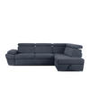 SCHLAFECKSOFA RATLO rechts 4/5-Sitzer mit Bettkasten, dunkelblau - Silberfarben/Dunkelblau, Textil (270/190cm) - KONSIMO®