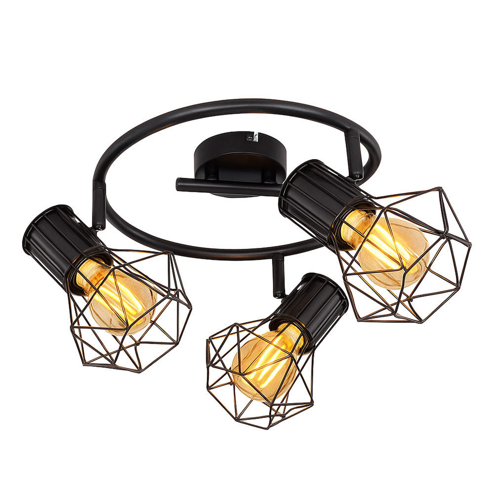 LED DECKENLEUCHTE PRISKA Klar Gitteroptik - Klar, Metall (28.5/28.5/19cm) - Globo Lighting