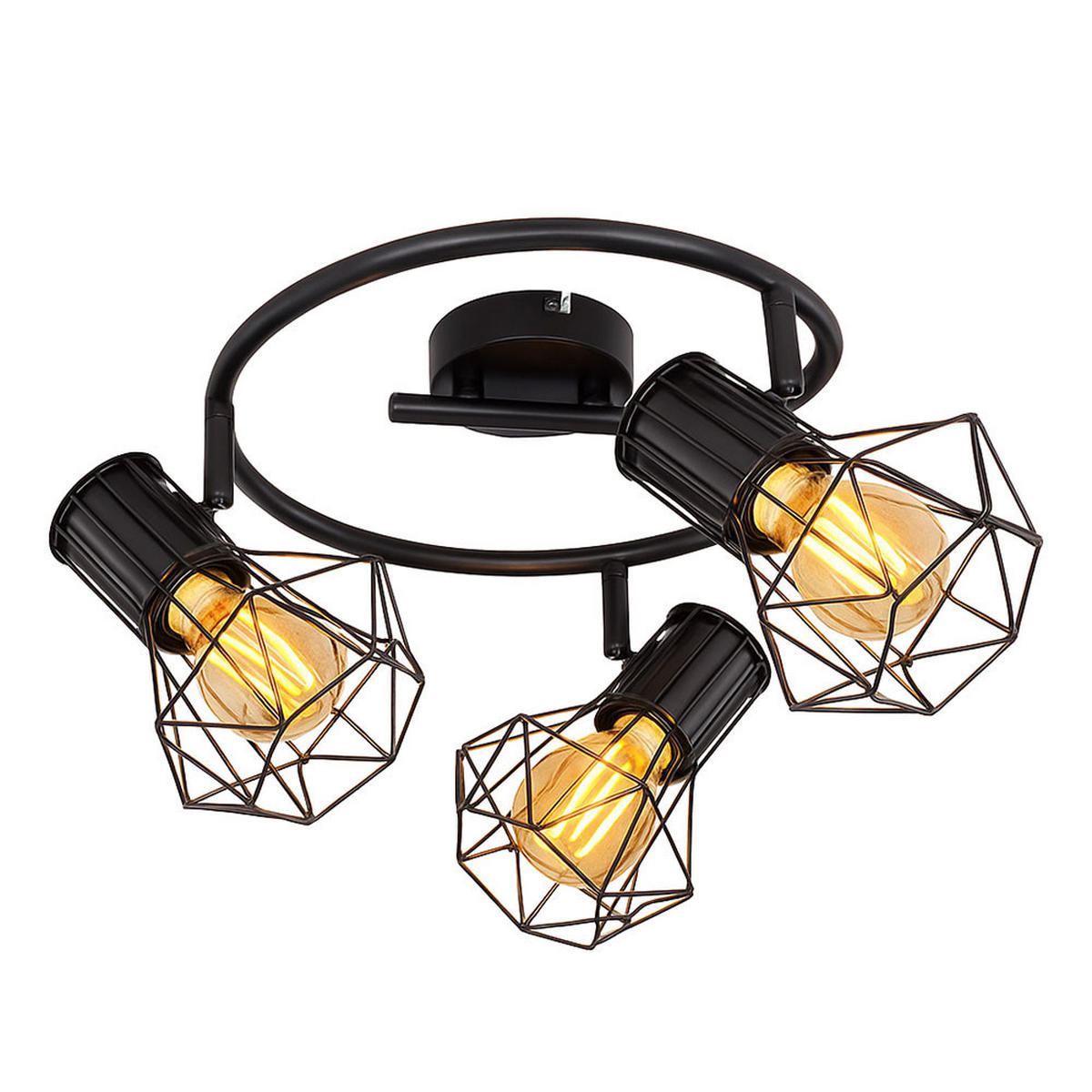 LED DECKENLEUCHTE PRISKA Klar Gitteroptik - Klar, Metall (28.5/28.5/19cm) - Globo Lighting