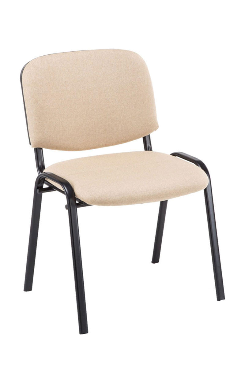 BESUCHERSTUHL Keen, 4er Set mit Stoffbezug, Gestell Schwarz / Bezug Creme - Schwarz/Naturfarben, Textil/Metall (53/83/53cm) - TPFLiving