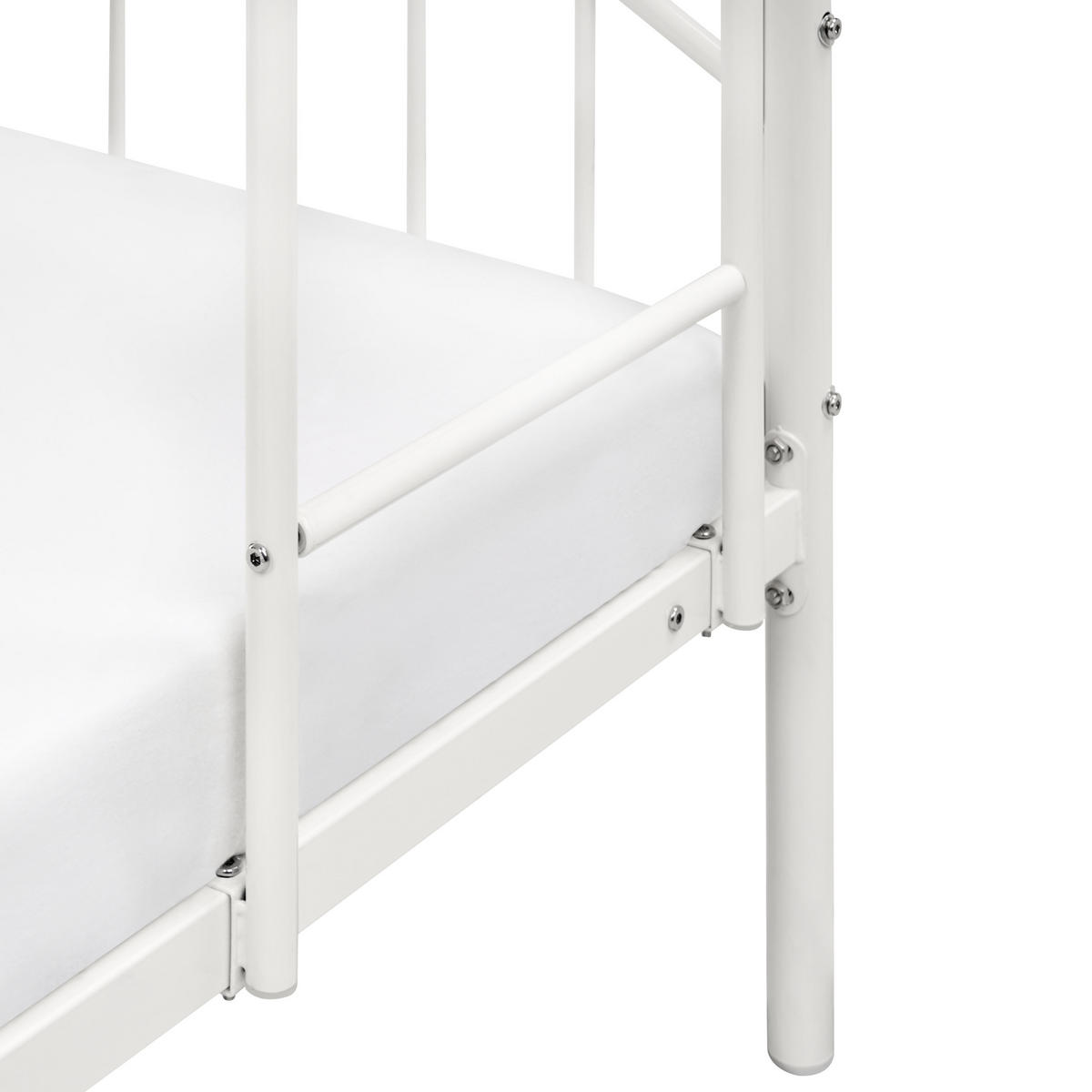 HOCHBETT 90/200 cm Weiß Chartres - Weiß, Metall (90/200cm) - Beliani