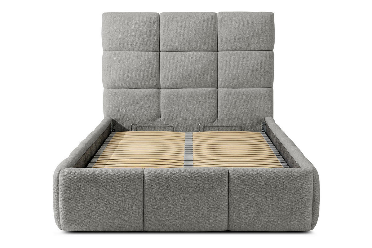 POLSTERBETT ALTOS Einzelbett, Bouclé, grau - Grau, Holz/Holzwerkstoff (120/200cm) - KONSIMO®