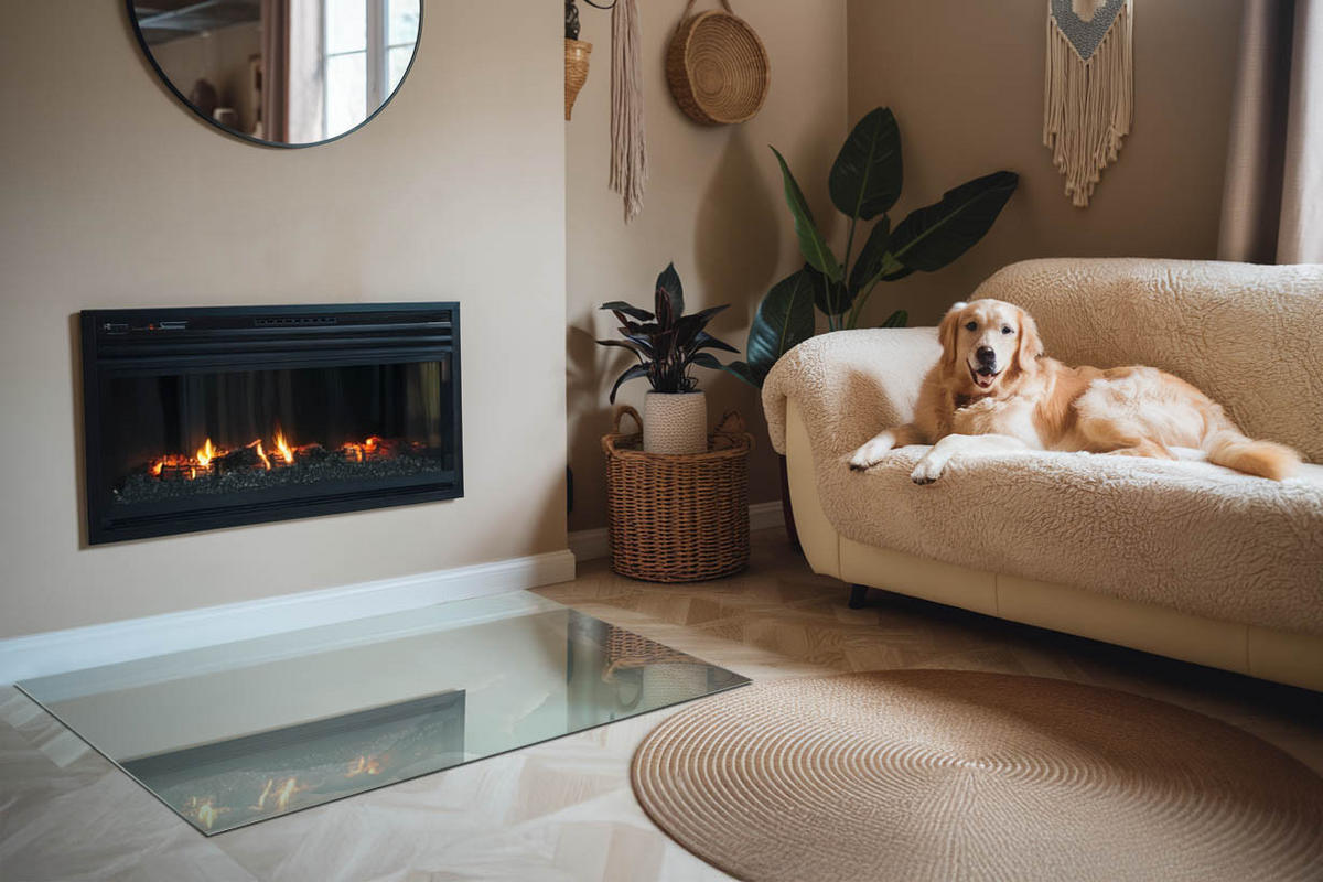 GLASPLATTE für Kamin 120x80 cm - Türkis, Glas (120/80/0.4cm) - TULUP