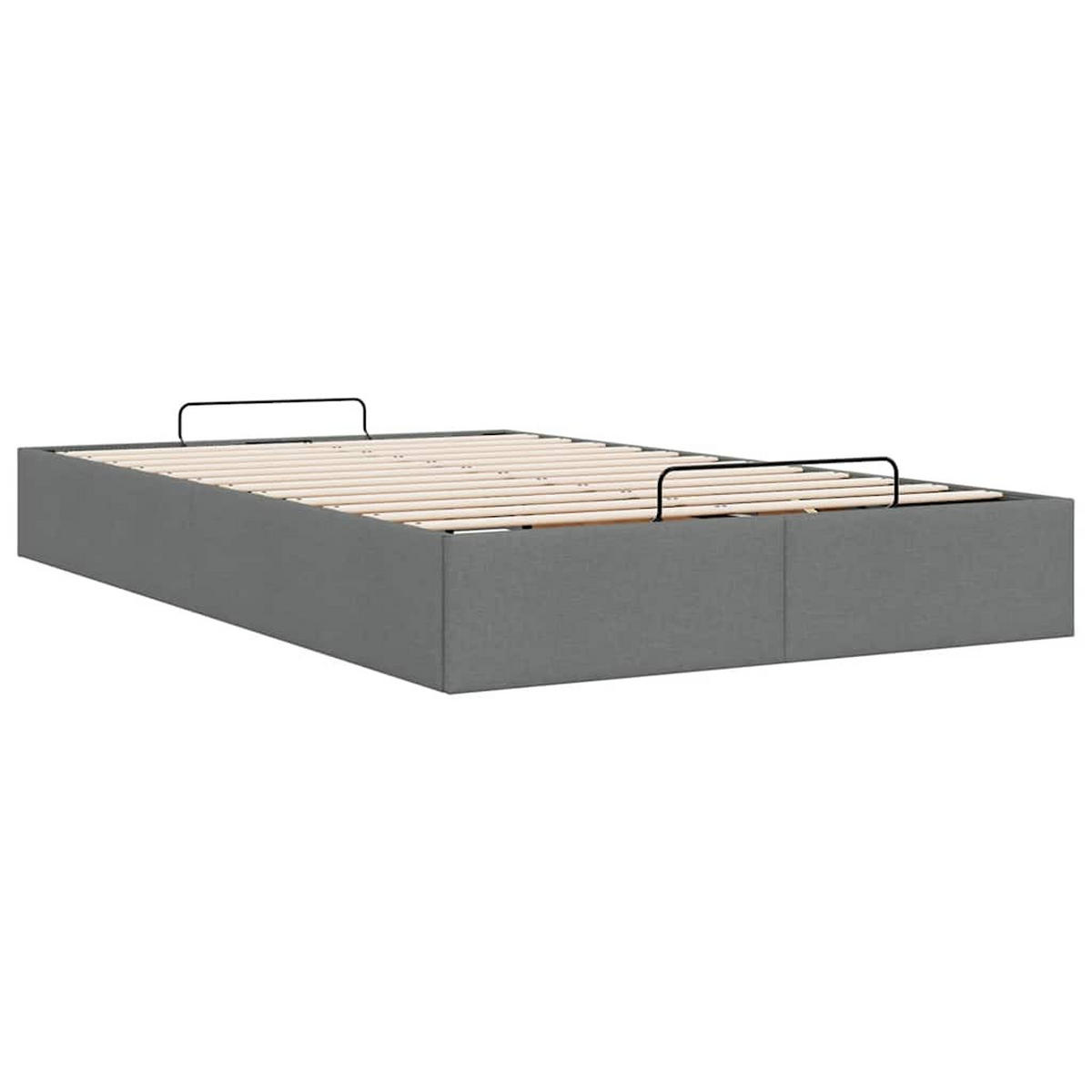 OTTOMAN-BETT OHNE MATRATZE DUNKELGRAU 120X200 CM STOFF - Dunkelgrau, Holz/Textil - vidaXL