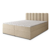 BOXBETT SOLIA 180x200 cm mit Matratze und Topper, H2+H3 - Creme - Creme, Holz (180/200cm) - MASSENO
