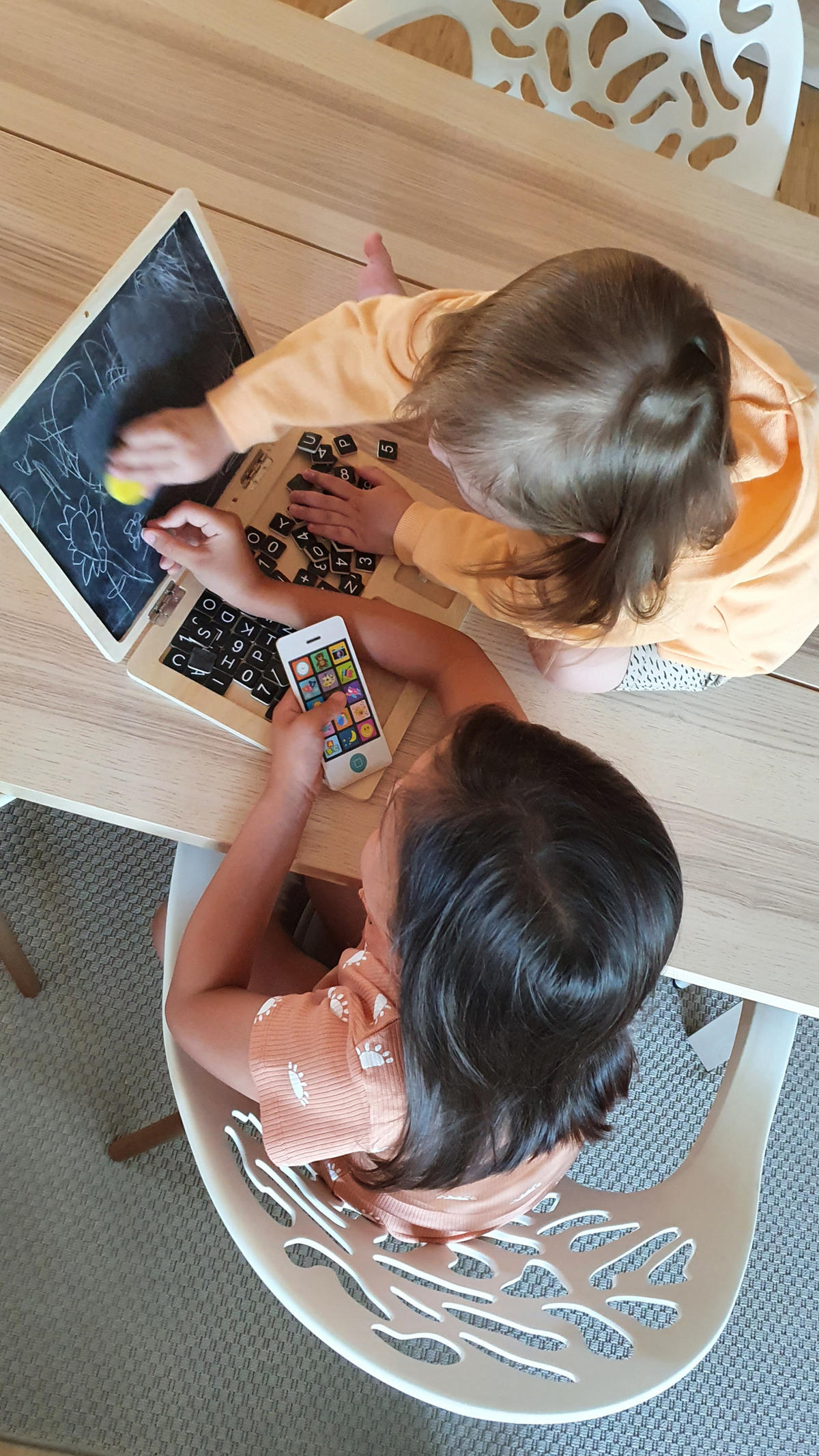 HOLZ-LAPTOP MIT MAGNET-TAFEL - Naturfarben, Holz - small foot