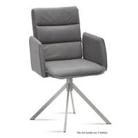 ARMLEHNSTUHL (4er-Set) Dorree 52x92x60 Edelstahl/Grau - Edelstahlfarben/Grau, Kunststoff (60/92/52cm) - 58aufmkessel