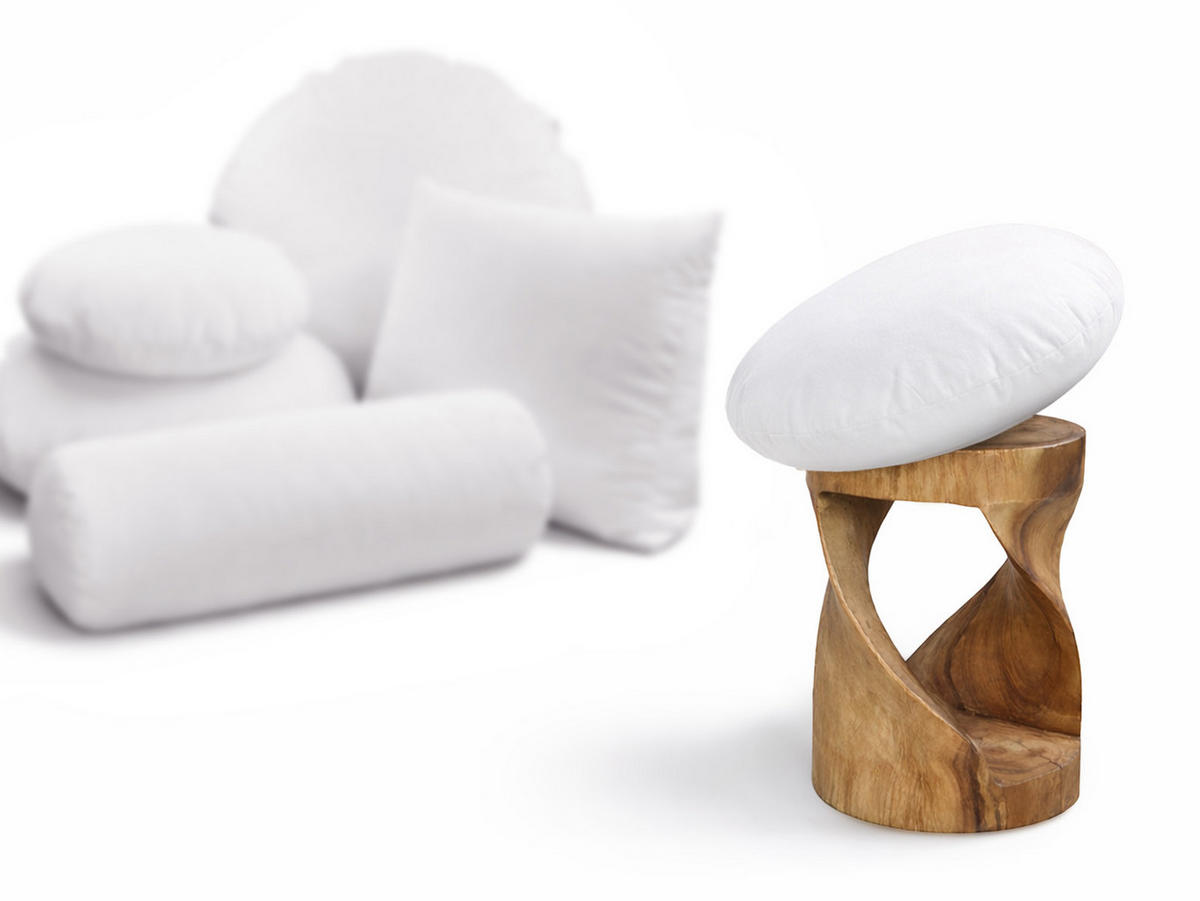 BODEN-/RUNDKISSEN Rund PublikUp gefüllt mit Schaumstoffflocken 60 cm Ø - Weiß, Naturmaterialien/Textil (60cm) - beties Heimtextil