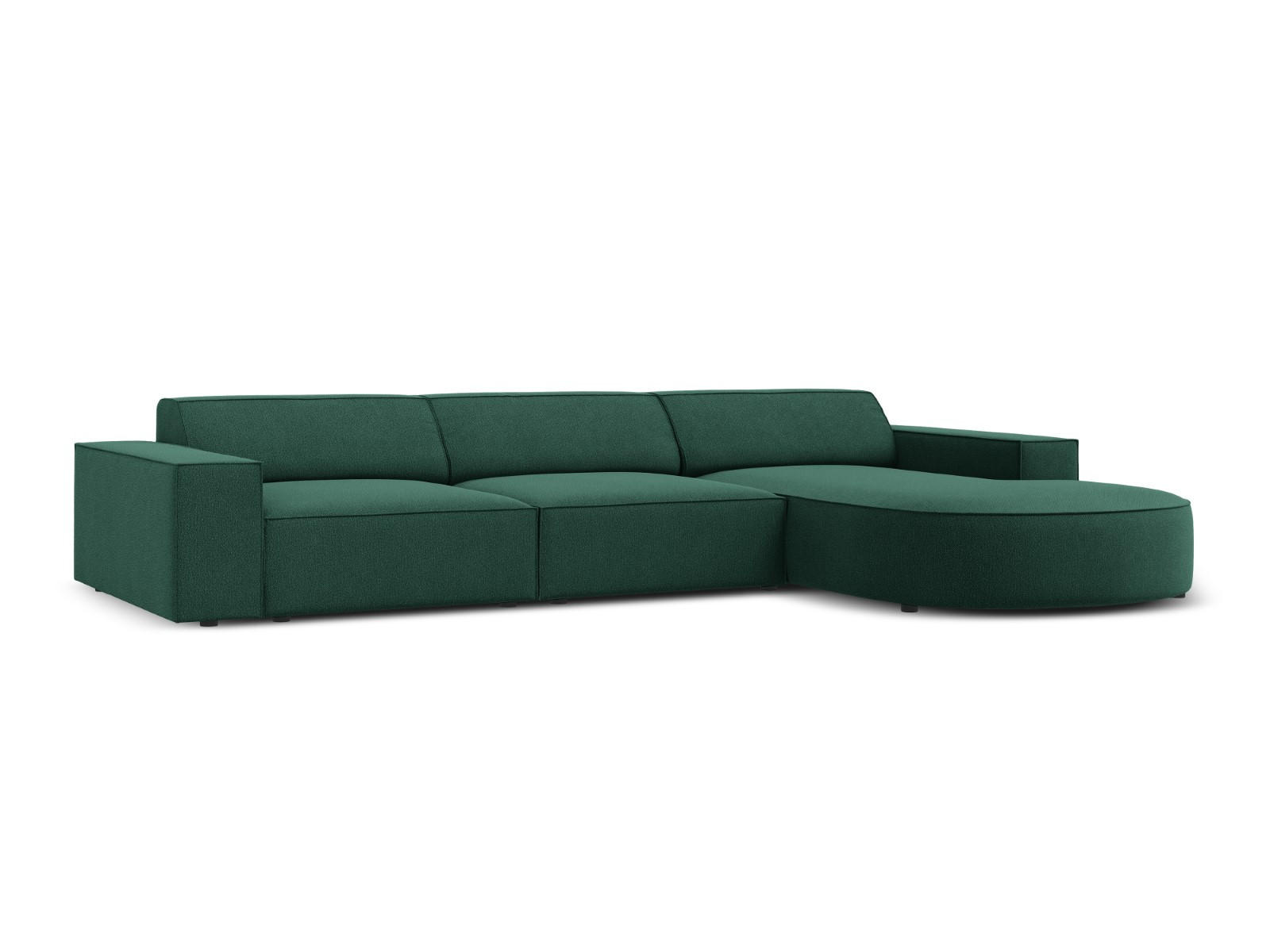 ECKSOFA rechts Jodie aus strukturiertem Stoff grün 4 Sitzplätze - Grün, Textil (166/284cm) - Micadoni