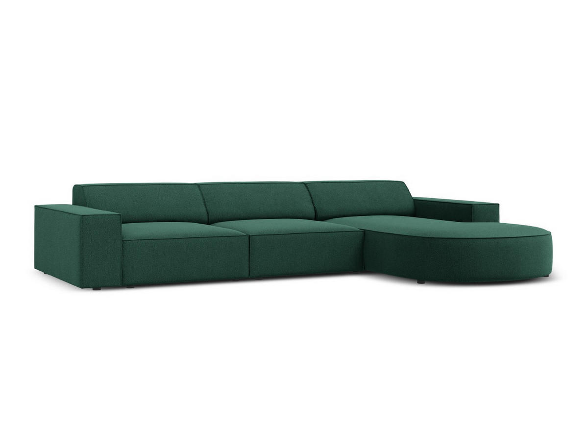 ECKSOFA rechts Jodie aus strukturiertem Stoff grün 4 Sitzplätze - Grün, Textil (166/284cm) - Micadoni