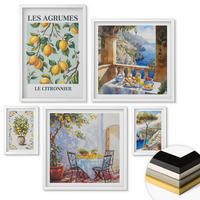 WANDBILDER 5er-Set - 50x50 cm & 20x30 cm & 40x60 cm Weißer Rahmen - Küchenkräuterpflanzen Beschriftungen - Weiß, Kunststoff (40/60cm) - ArtPrintCave