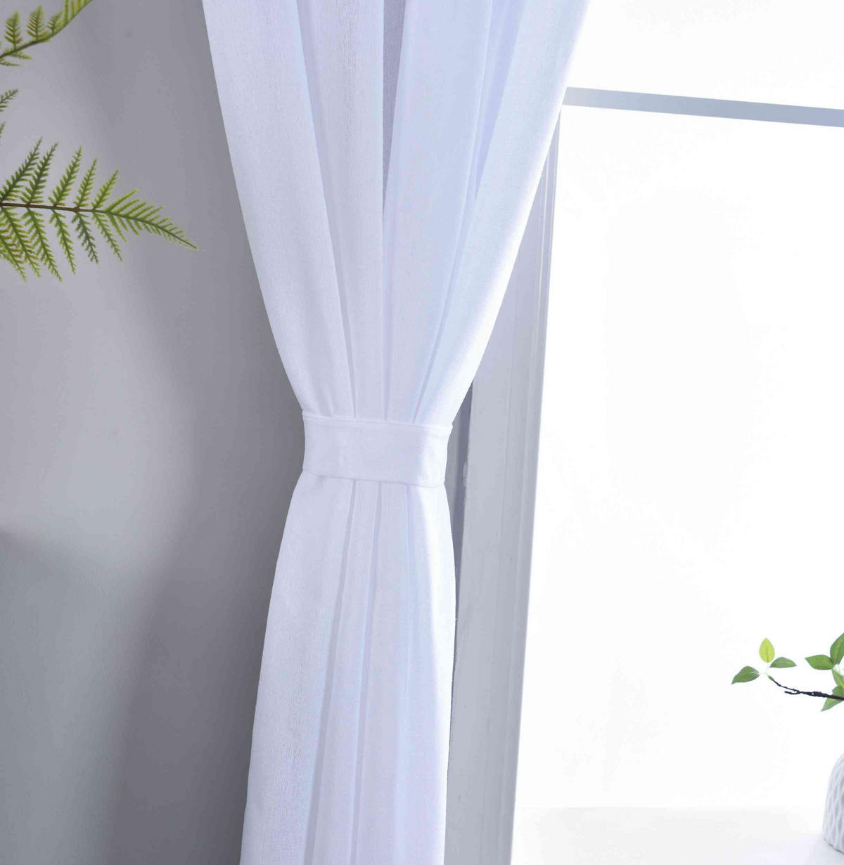 VORHANG LEIPZIG HxB 245x145 cm Weiß - Weiß, Textil (145/245/245cm) - Gardinenbox
