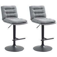 BARHOCKER 2er Set Diamant Stoff schwarz grau - Schwarz/Grau, Textil/Metall (42/116/56cm) - TPFLiving