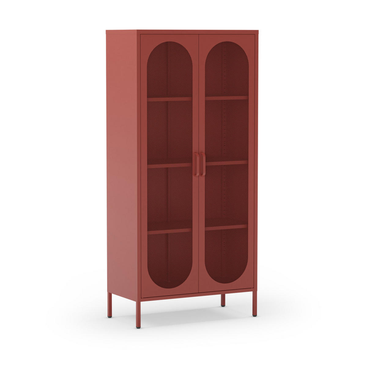 METALLVITRINE mit 2 Türen, Höhe 170 cm - Zio - Terrakotta - Terra cotta, Metall (80/170/40cm) - Drawer