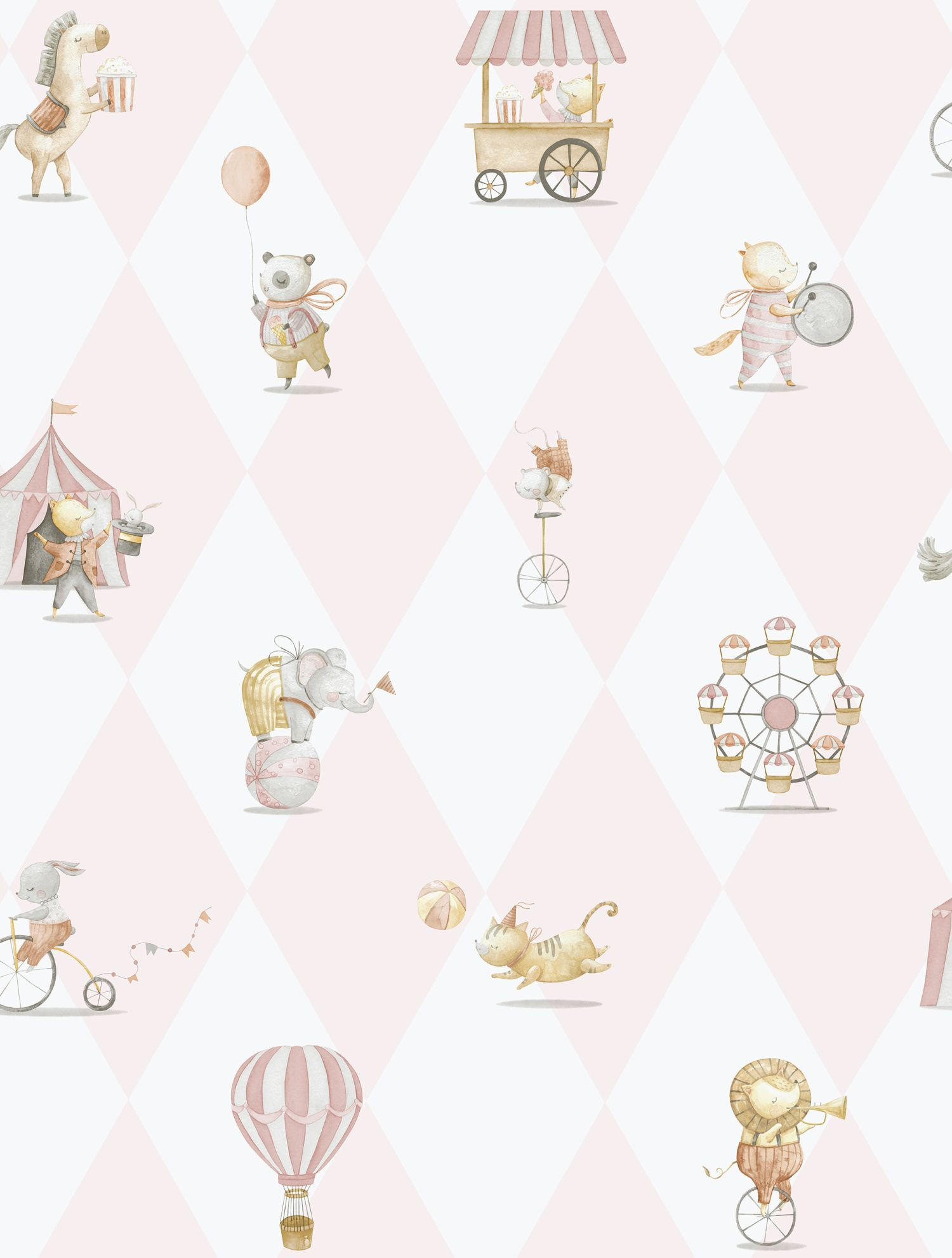 TAPETE Zirkus 53 cm x 10.05 m - Pink, Papier (53/0.1cm) - Sanders & Sanders