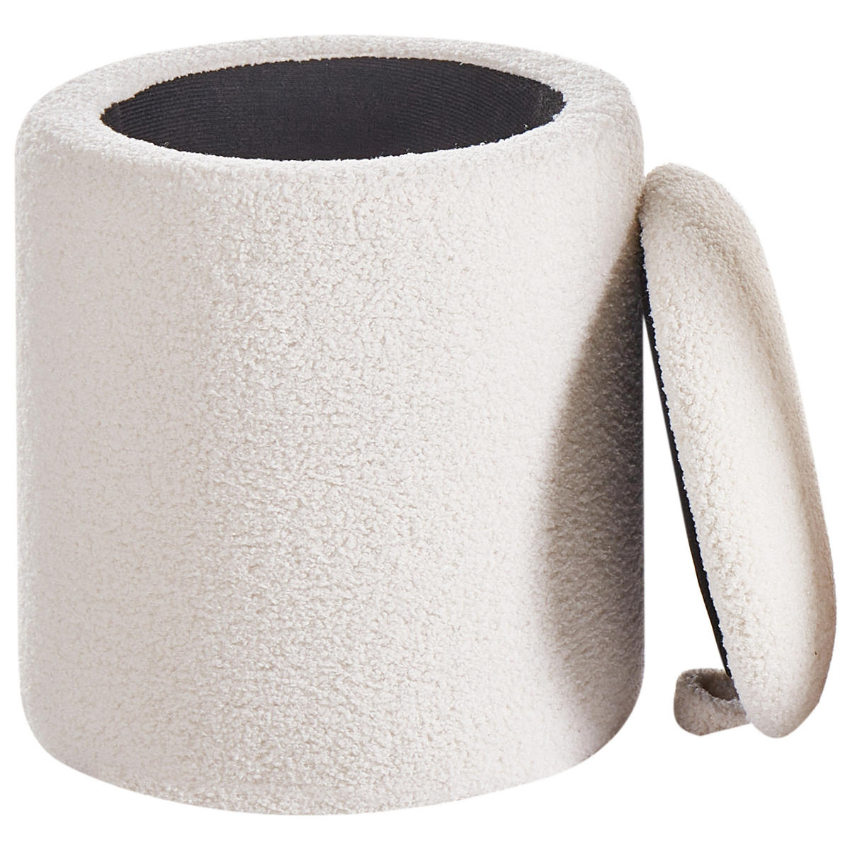 POUF 2er-Set Cremeweiß Berea - Weiß, Textil (40/37/40cm) - Beliani