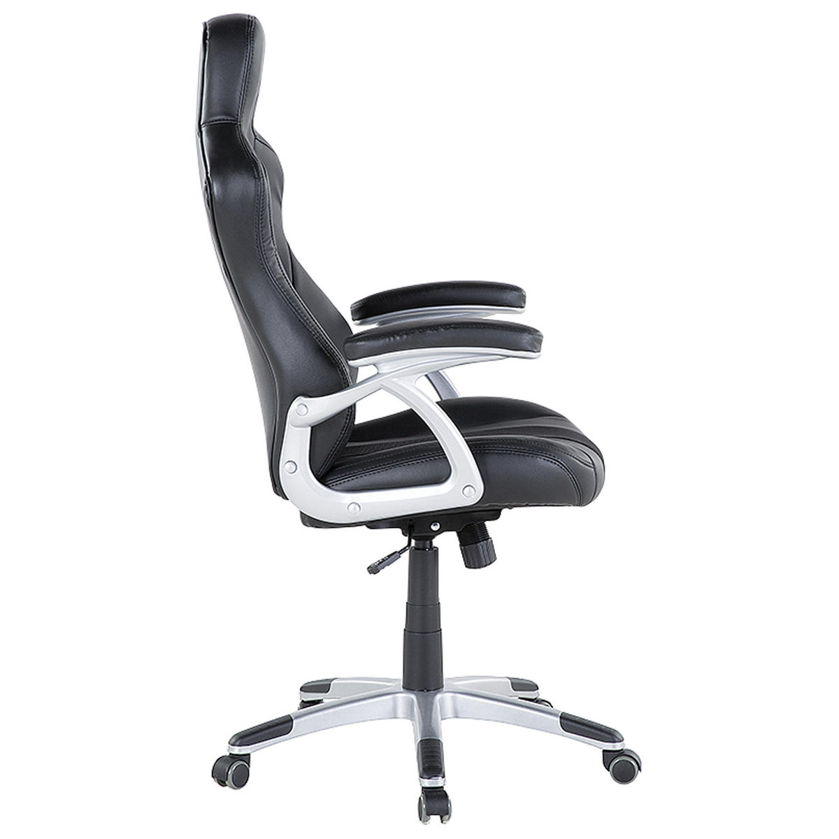 BÜROSTUHL Kunstleder Schwarz Adventure - Schwarz, Kunststoff/Textil (68/120/68cm) - Beliani