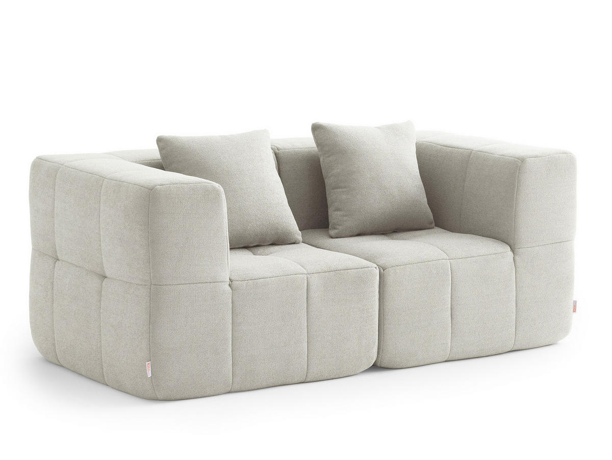 2-SITZER-SOFA Bouclé-Stoff Cremebeige - Beige, Textil (180/73/95cm) - MILYsofa