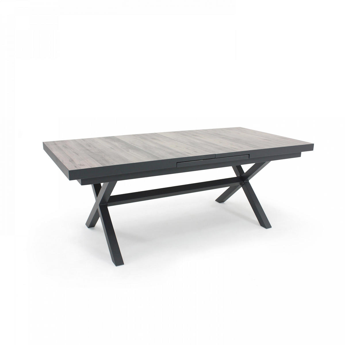 GARTENTISCH ., Braun/Grau - Grau, Metall (260/100/75cm) - Oviala