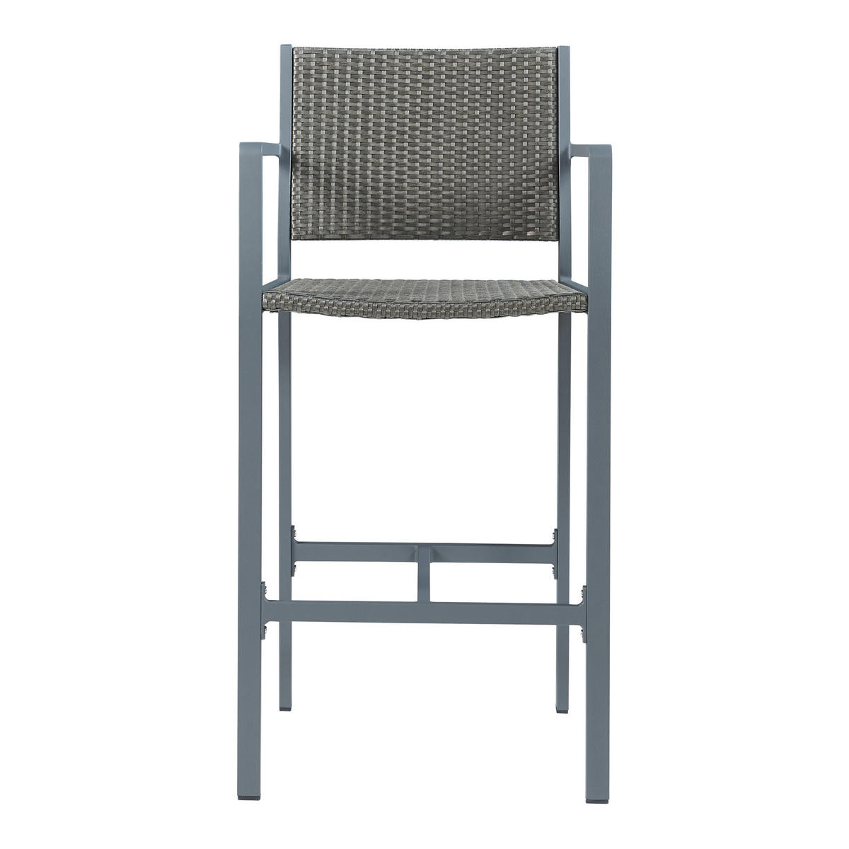 OUTDOOR-BARSTUHL-SET 2 TLG. Avise - Dunkelgrau/Anthrazit, Metall (56/113/55.5cm) - casa.pro