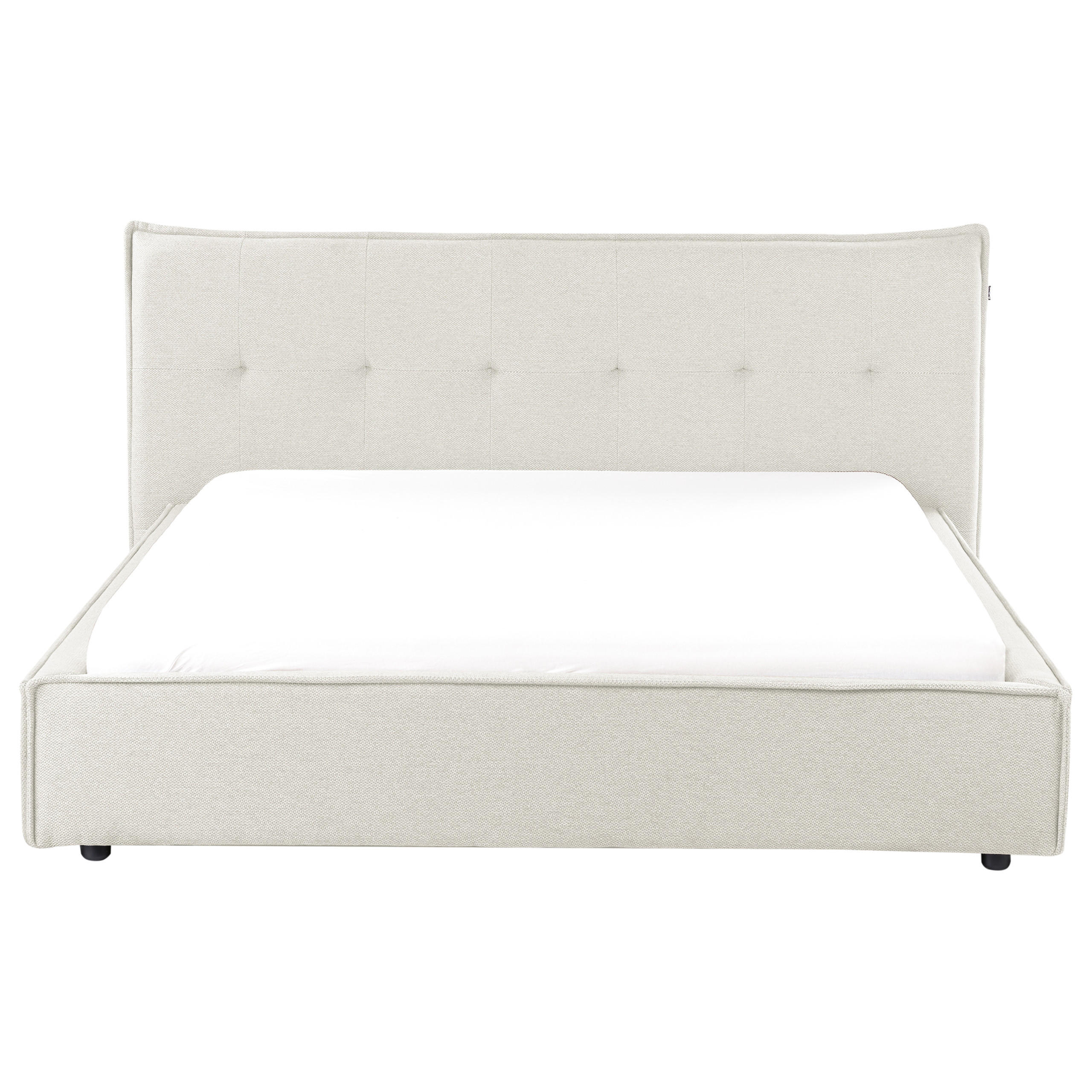 POLSTERBETT mit Lattenrost 160x200 cm Weiß Lestre - Creme, Textil (160/200cm) - Beliani