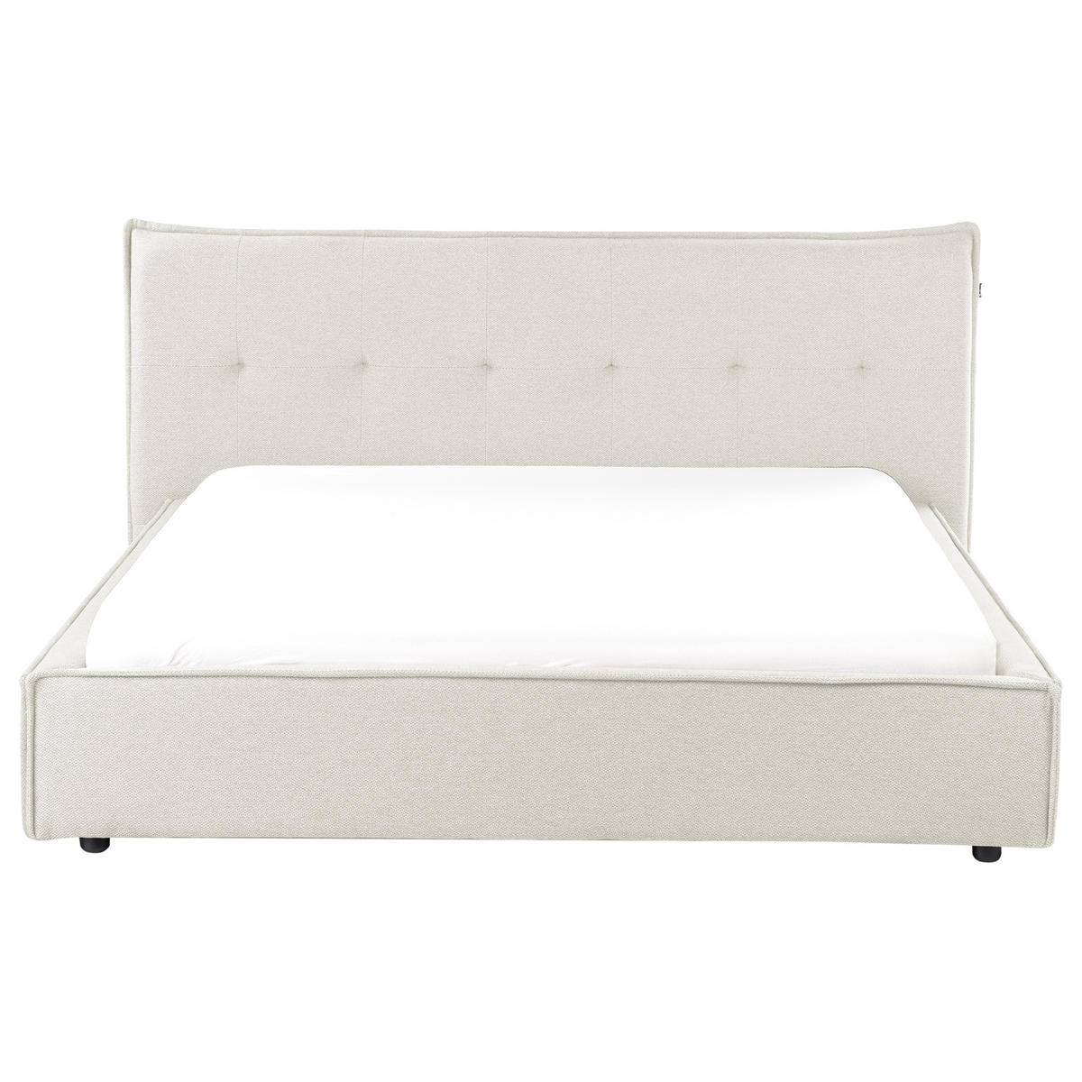 POLSTERBETT mit Lattenrost 160x200 cm Weiß Lestre - Creme, Textil (160/200cm) - Beliani