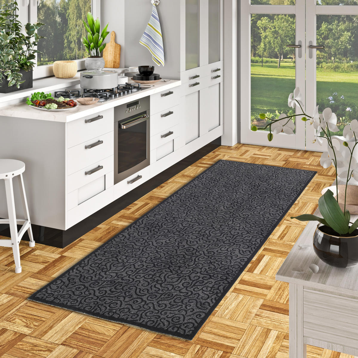 LÄUFER KÜCHENLÄUFER TEPPICH SUPERCLEAN - Anthrazit, Textil (60/150cm) - Pergamon