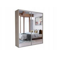 SCHIEBETÜRENSCHRANK - Kleiderschrank BORA 204 mit 2 Spiegel - Sonoma Eiche - Sonoma Eiche, Holzwerkstoff (204/244/62cm) - Möblo