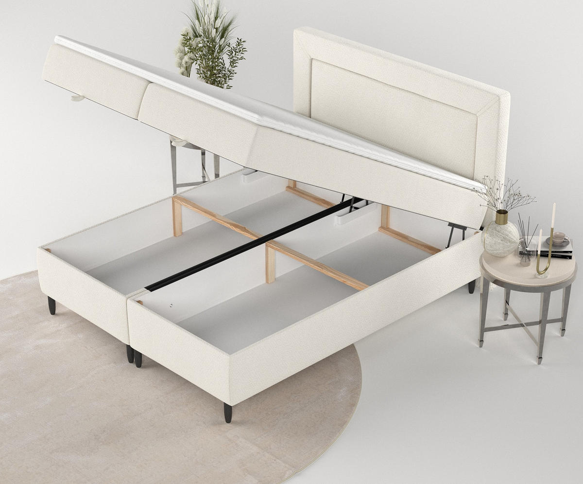 BOXBETT Nea Weiß 140/200 cm - Schwarz/Weiß, Holz/Holzwerkstoff (140/200cm) - Maison de Reve