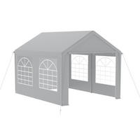 GARTENZELT 3 x 4 m Grau mit 4 Seitenwänden - Grau, Textil (300/400/270cm)