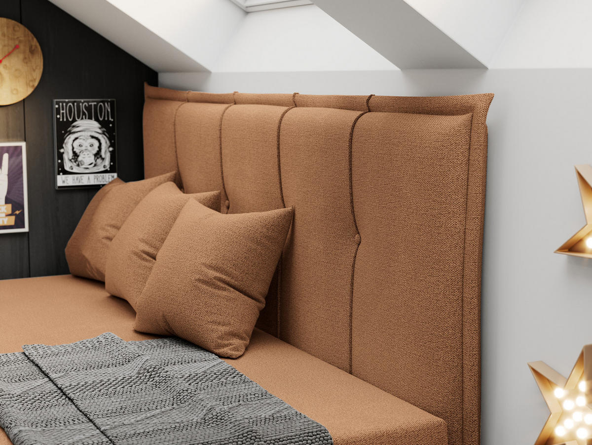 BOXBETT BANCO 90/200 Orange Struktur - H3 - Orange, Holz/Textil (90/200cm) - MKS