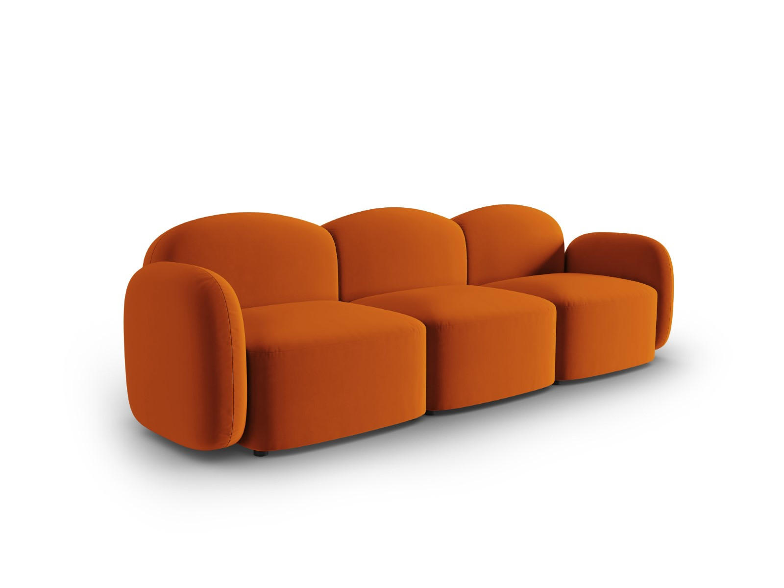 SOFA Blair aus Samt terrakotta 3 Sitzplätze - Terra cotta, Textil (87/80/272cm) - Micadoni