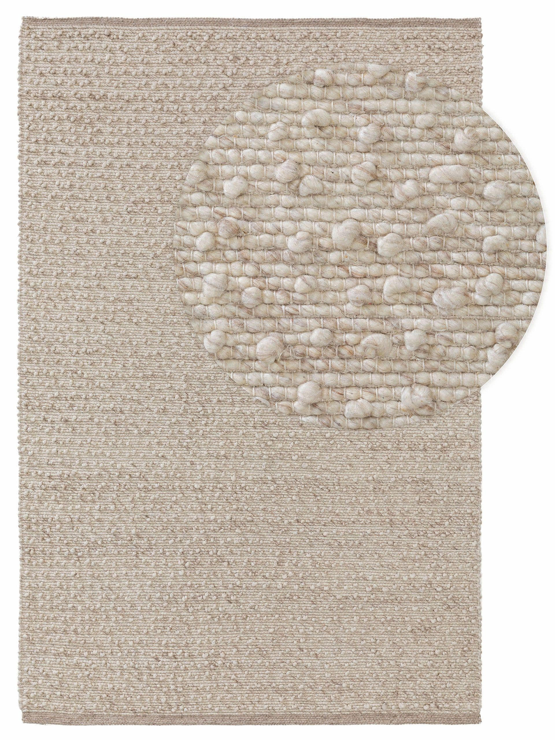 WOLLTEPPICH Lana Beige 80x150 cm - Beige, Textil (80/150cm) - benuta Pure