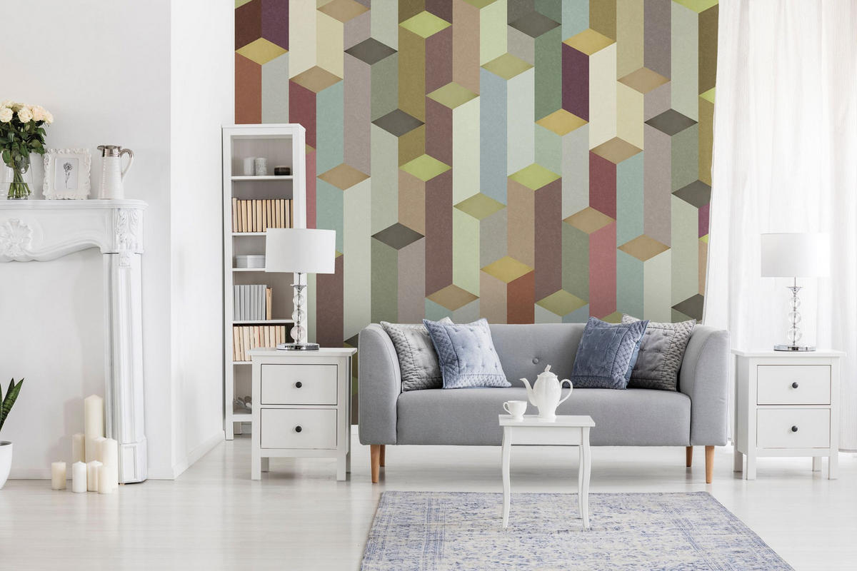 FOTOTAPETE 3D Muster 424 x 280 cm - Multicolor, Papier (424/280cm) - Sanders & Sanders