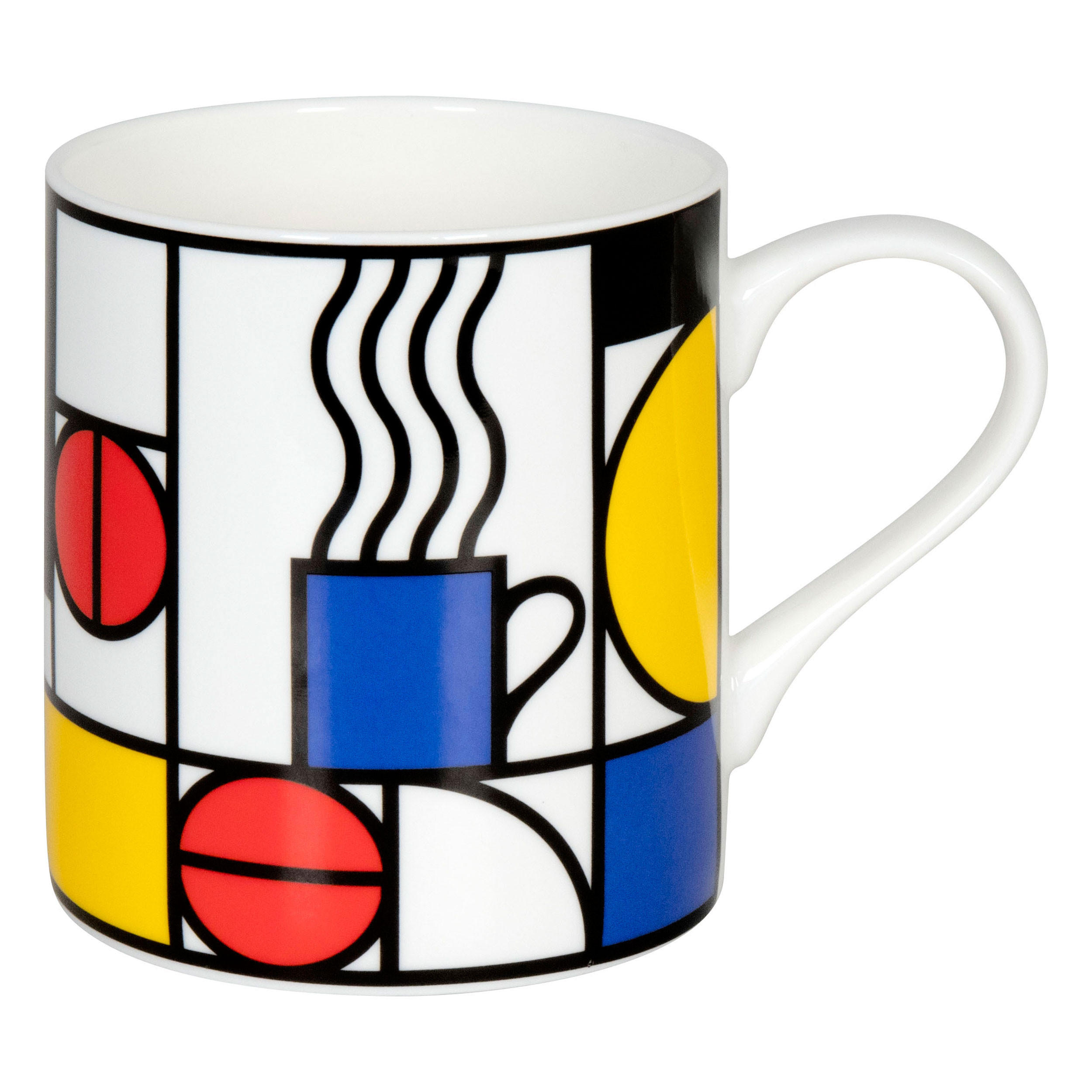 KAFFEEBECHER Coffee with Mondrian - Naturfarben, Keramik (0.4L) - Könitz