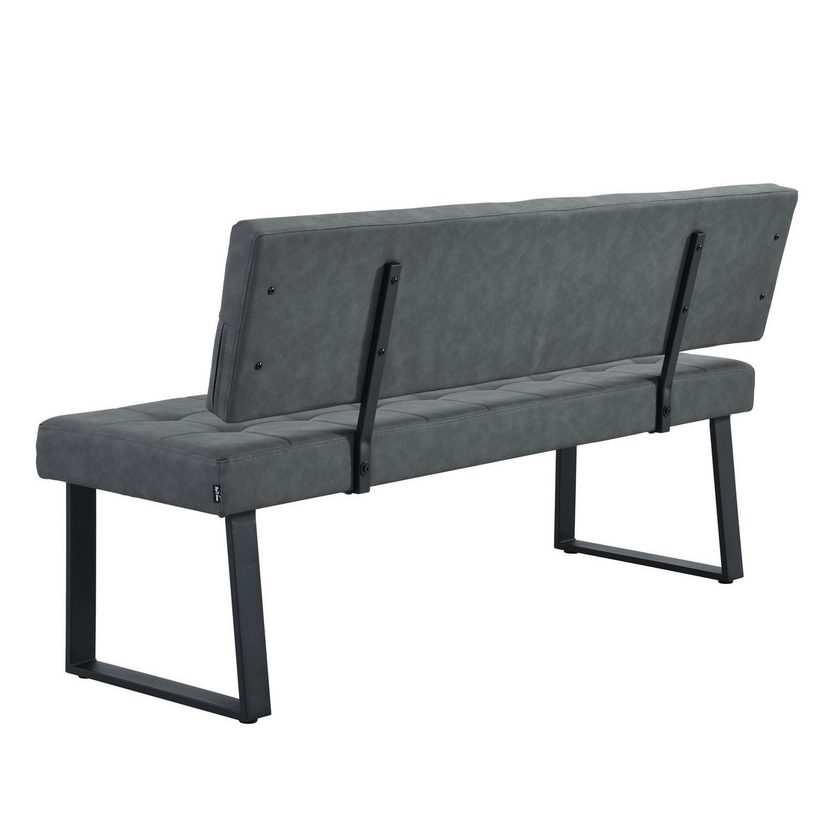 SITZBANK SIGFRID - Schwarz, Textil/Metall (160/86/56cm) - B&D Home
