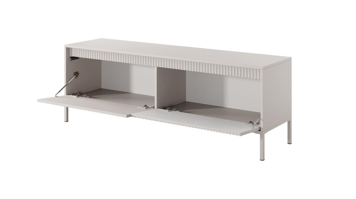 TV-LOWBOARD Ferrato D 153 cm Beige - mit 2 Türen i Riffel-Optik - Beige, Holz/Holzwerkstoff (153/53/39cm) - Ravio