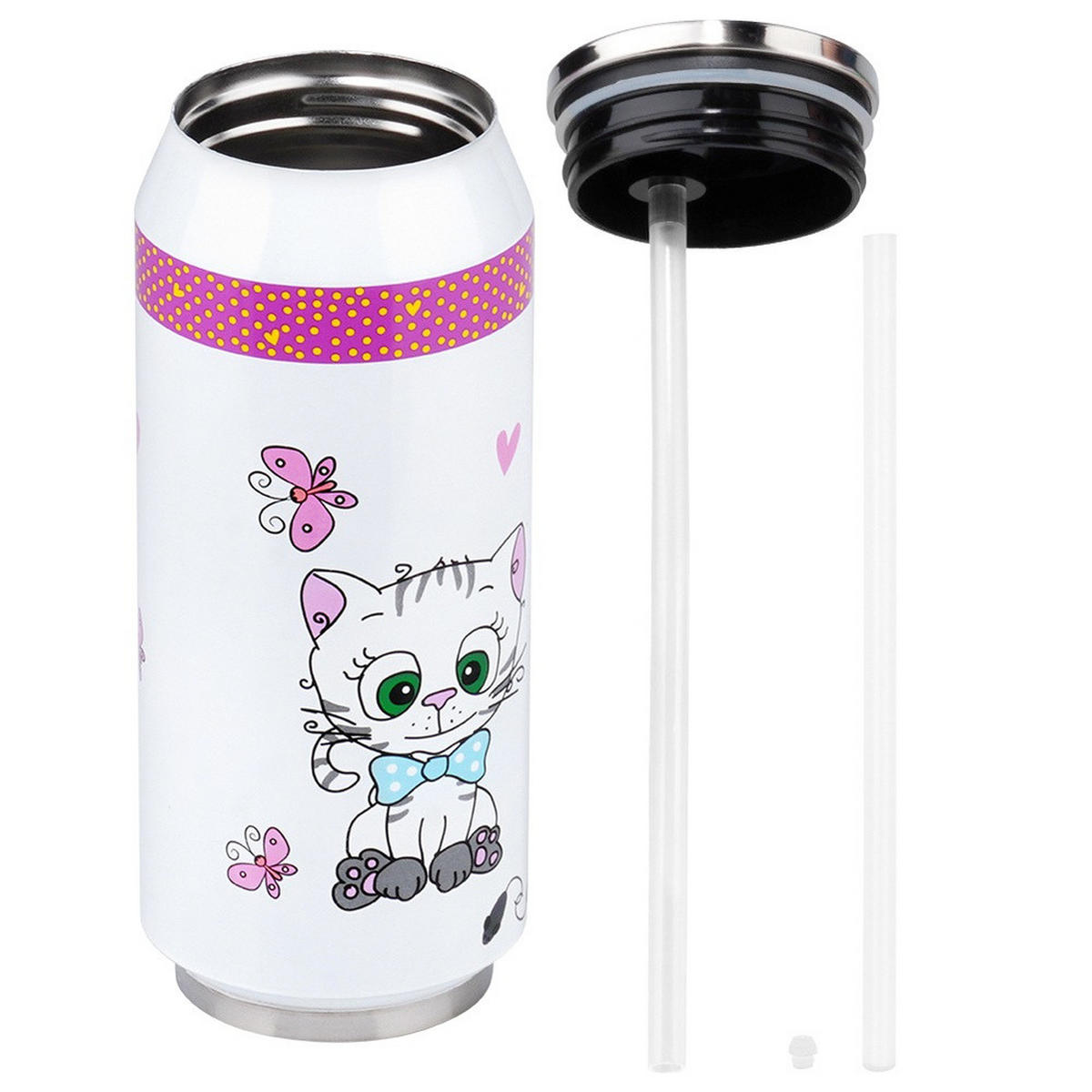 THERMOBECHER Dose Katze 400 ml Mehrfarbig - Multicolor, Metall (0.4L) - Orion 