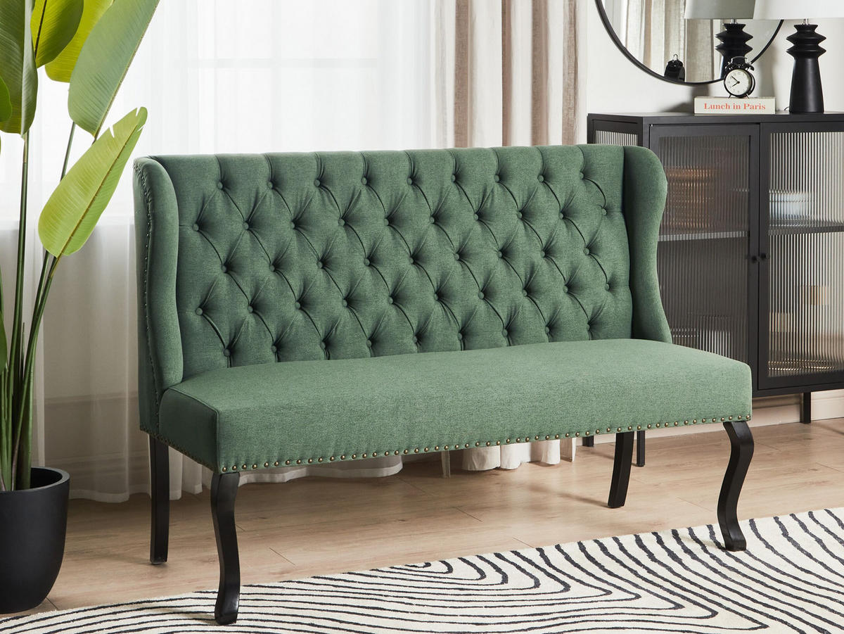 2-SITZER-KÜCHENSOFA grün Torsby - Schwarz/Grün, Textil (154/106/63cm) - Beliani