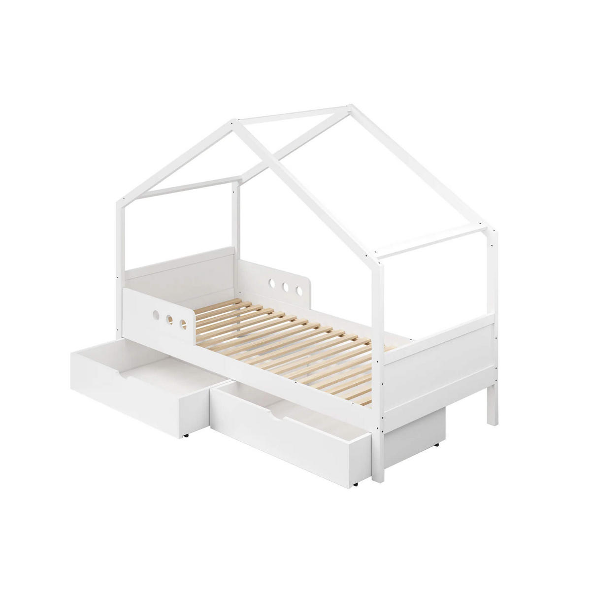 KINDERBETT Weiß 86/170/151 cm - Weiß, Holz (170/151/86cm)