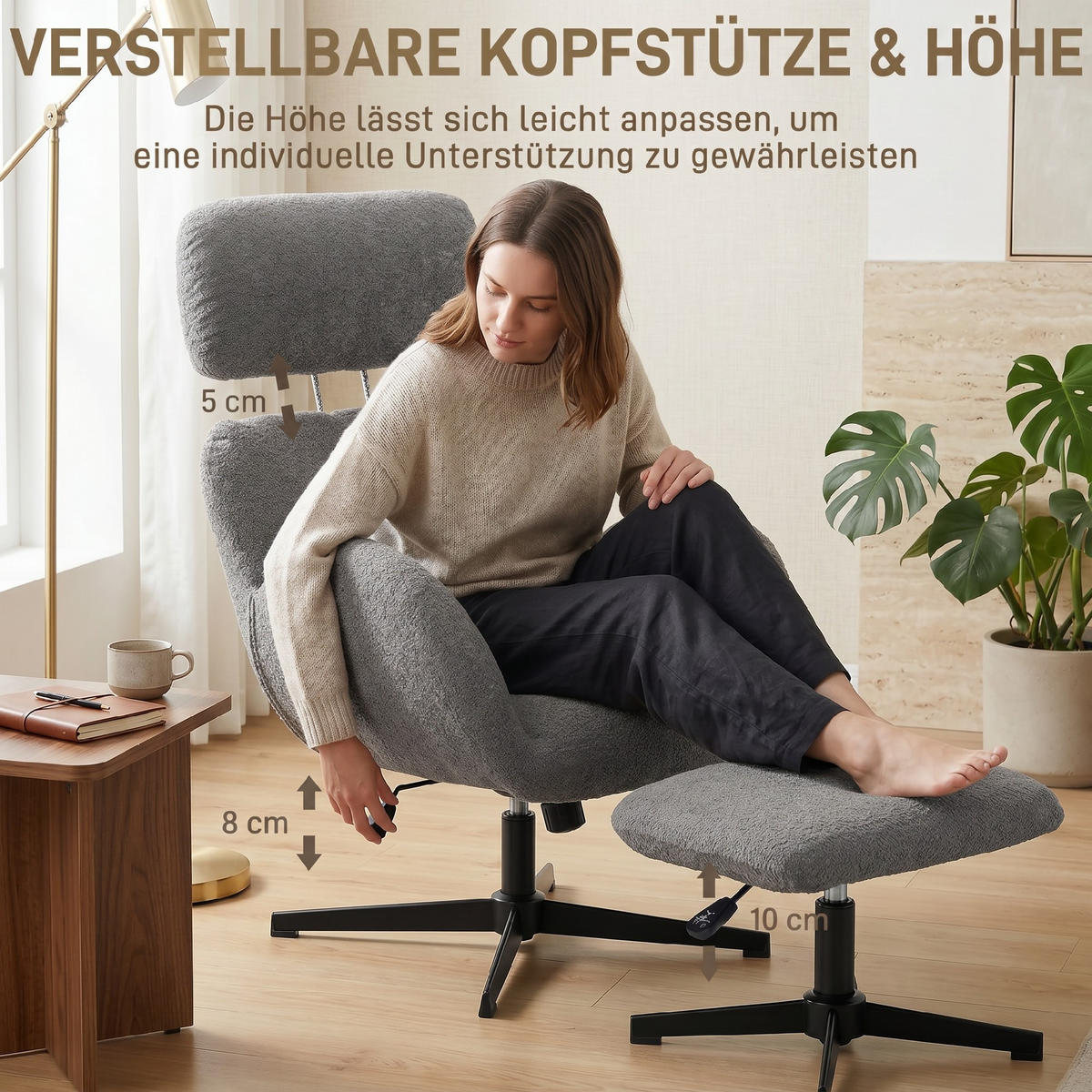 SESSEL Grau 71.0/70.0/108.0cm - Grau, Textil (70/108/71cm)