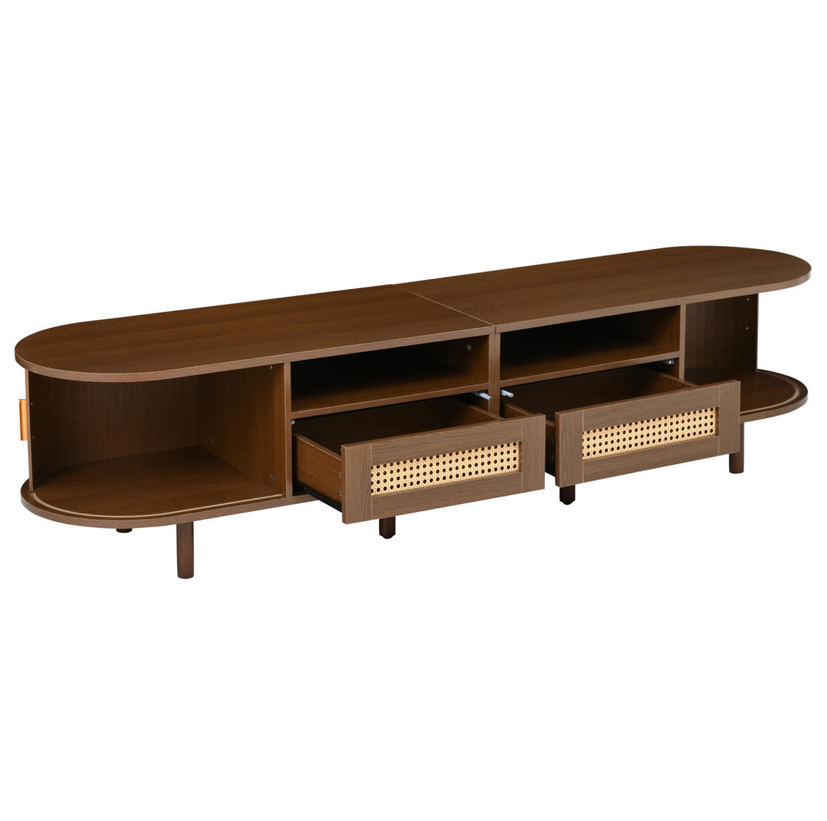 LOWBOARD 170/40/40 cm Dunkle Eiche aus MDF, Metall und Holz mit 2 Schubladen und 2 Schiebetüren - Braun, Holzwerkstoff (40/40/170cm) - OKMYHOME